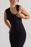 Behind The Scenes Black Sleeveless Cut Out Maxi Dress