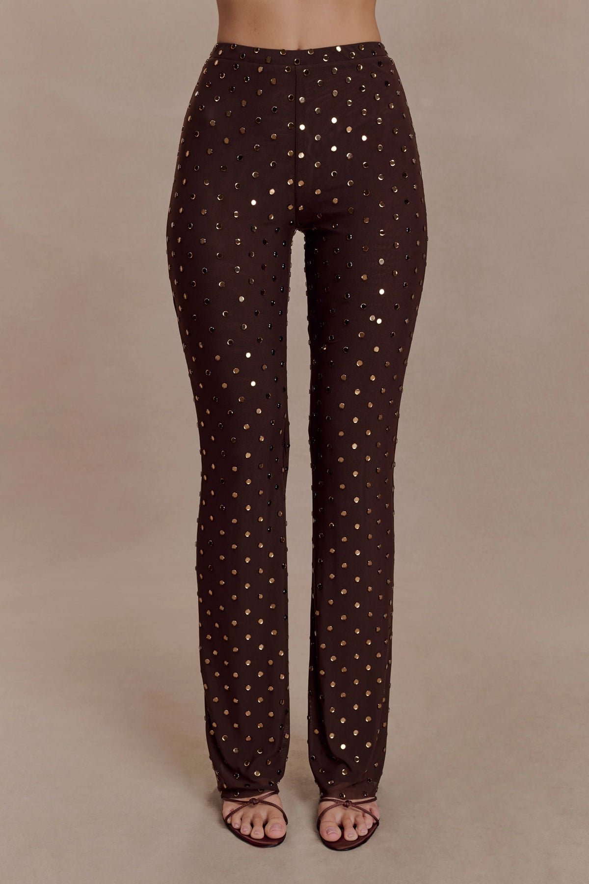 Jackie Diamante Straight Leg Pants Chocolate