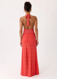 Esme Maxi Dress Magenta Red Rose