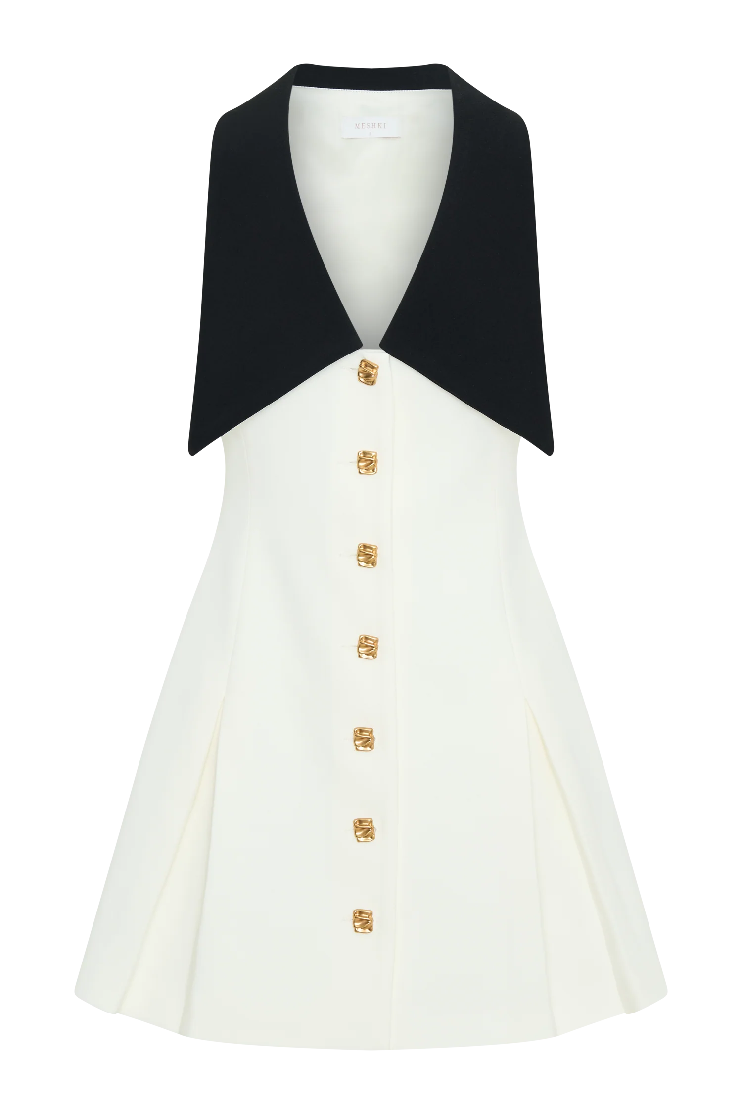 Oli Sleeveless Contrast Mini Dress Ivory Black