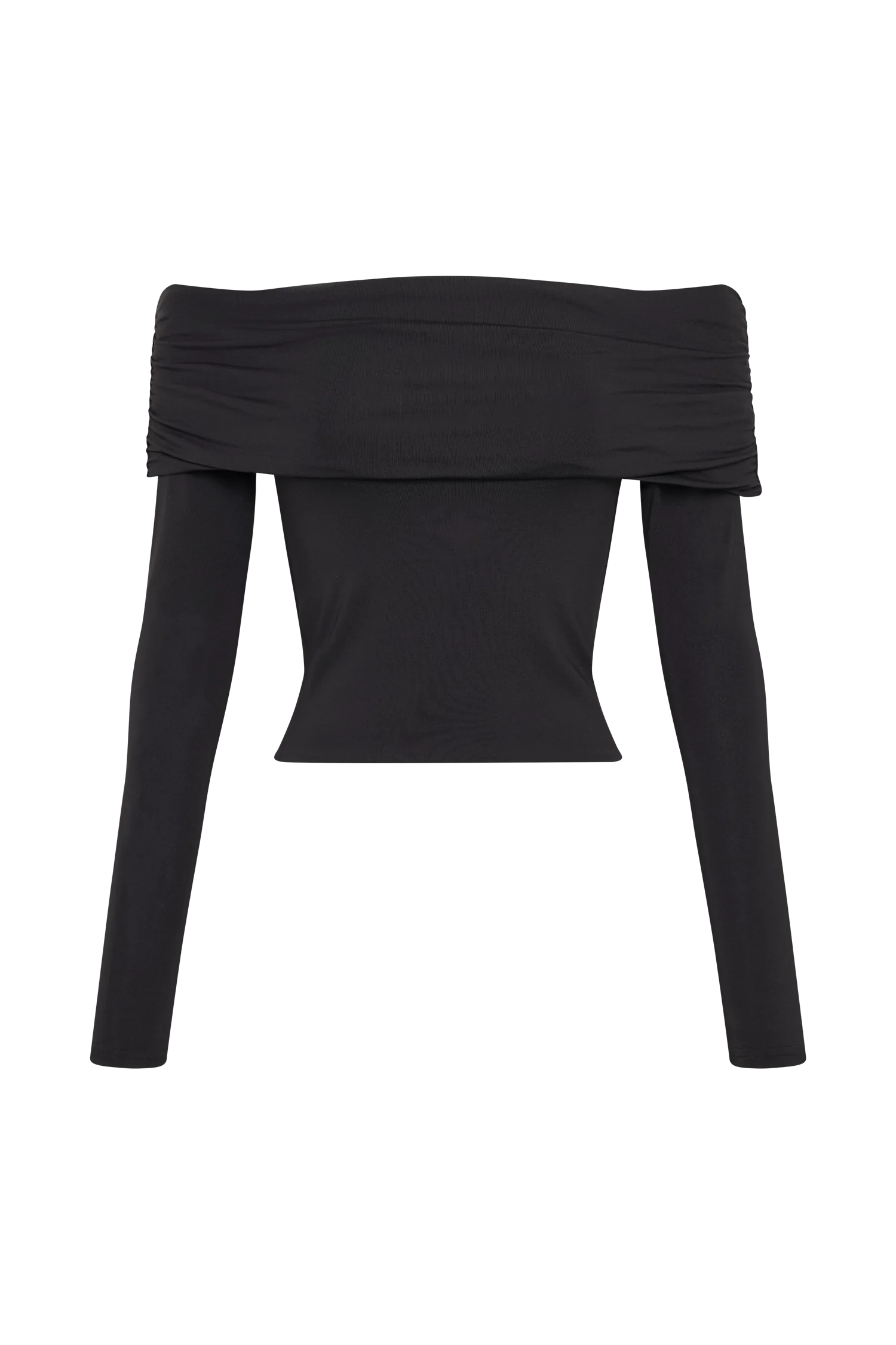 Lucinda Recycled Nylon Off Shoulder Top Black