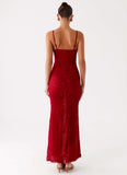 Rosa Corset Maxi Dress Red