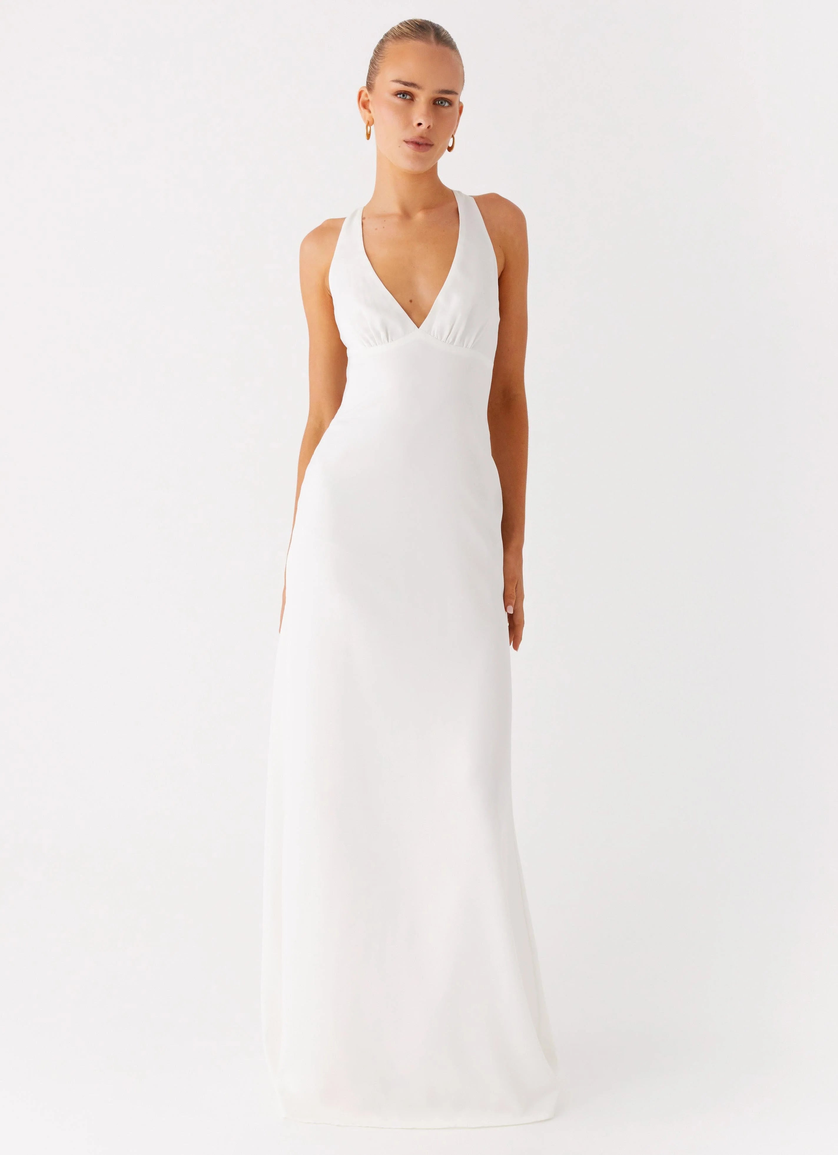 Desi Halterneck Maxi Dress White