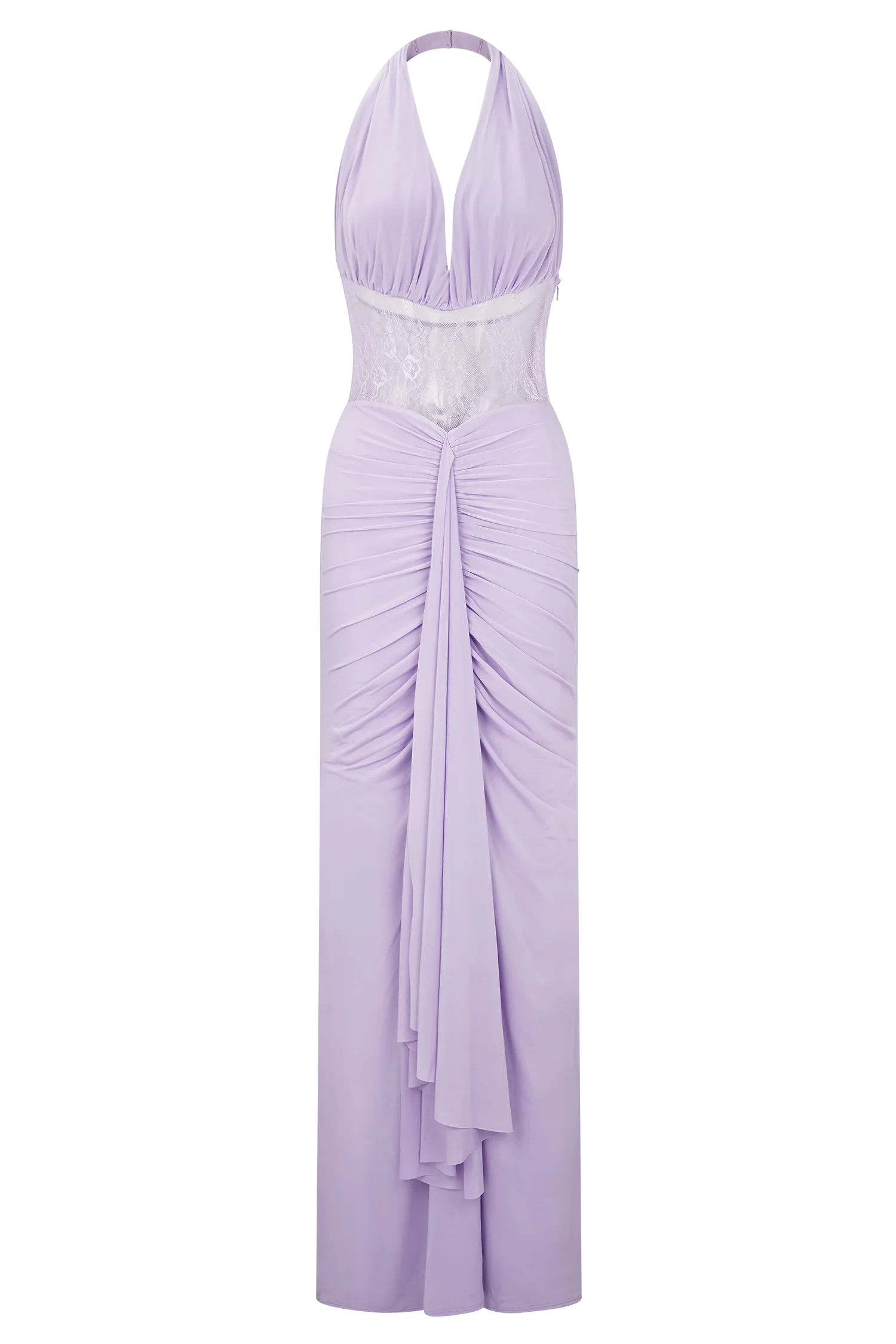 Bonnie Slinky And Lace Maxi Dress Lilac