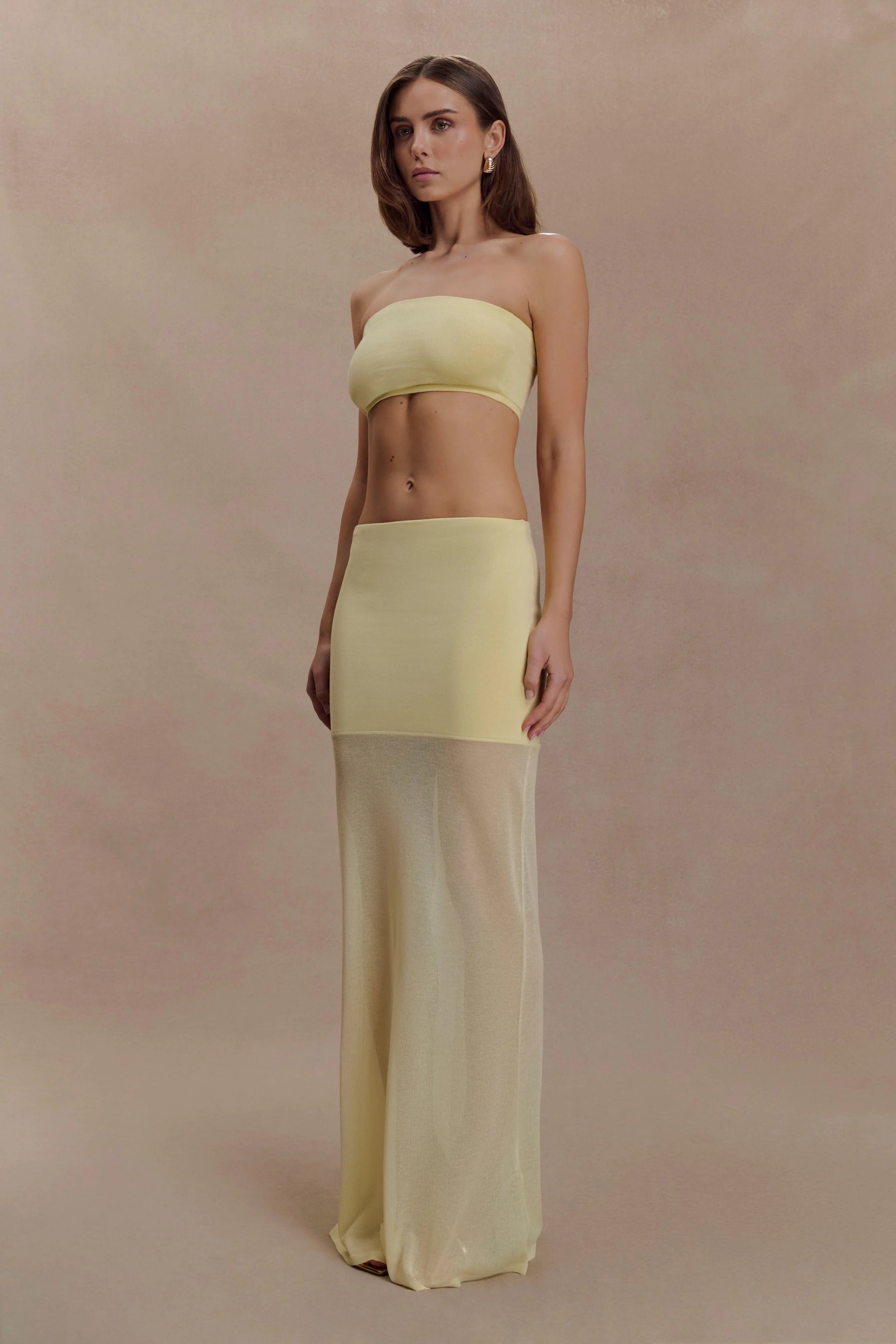 Tanyel Knit Bandeau Top Lemon