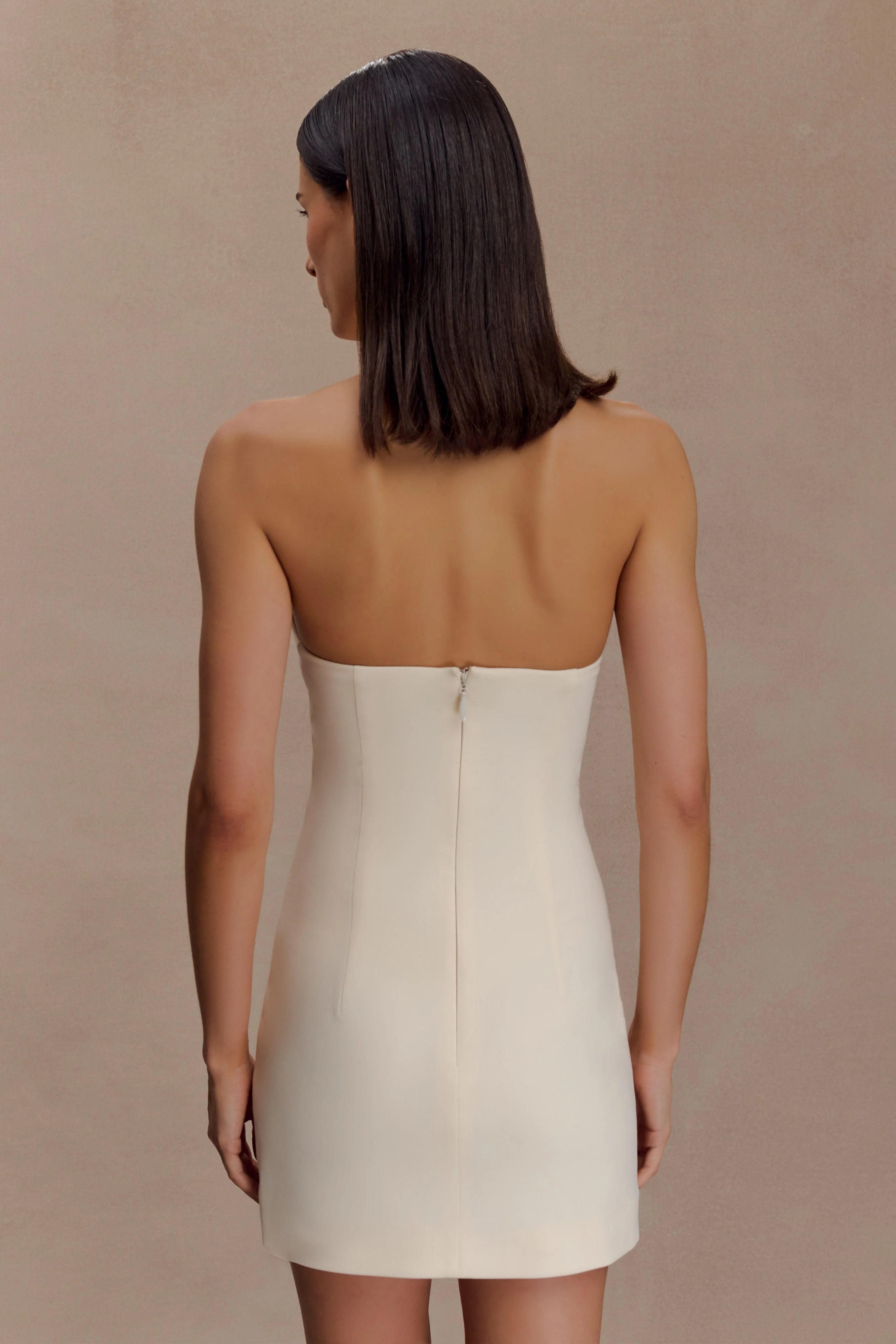 Christina Cross Over Mini Dress Buttercream