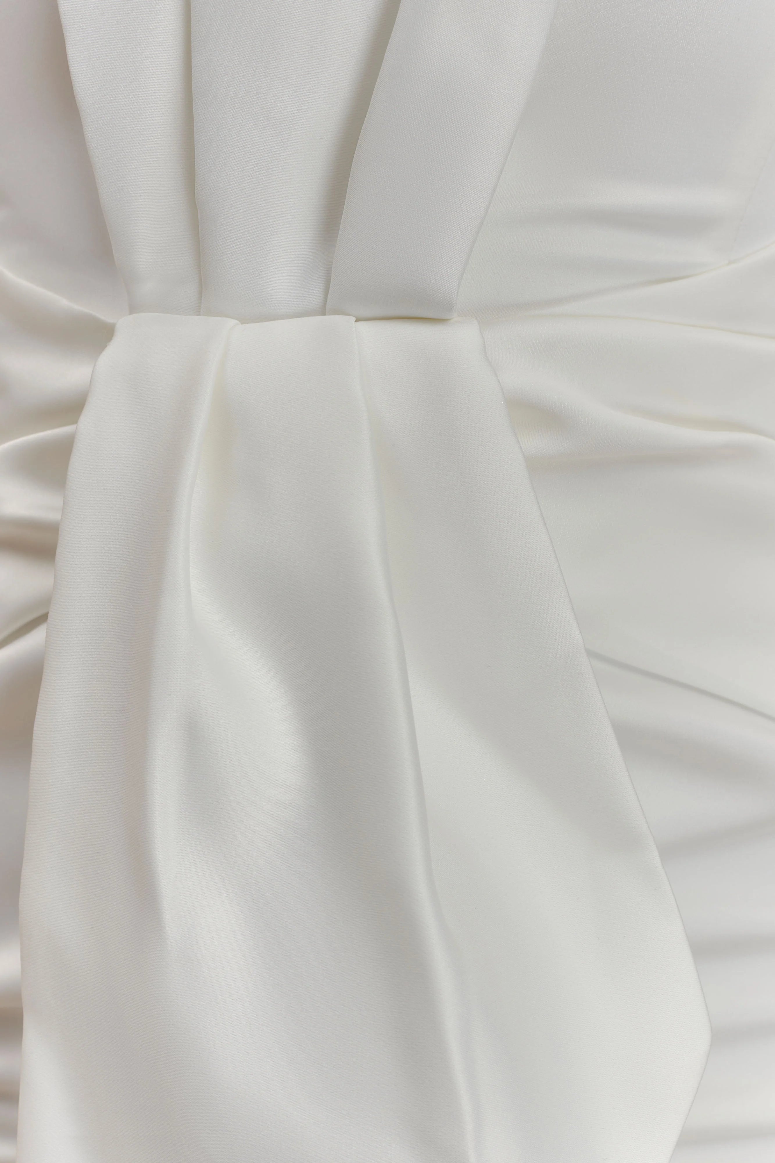 Cyrill Strapless Satin Structured Maxi Dress White