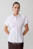 Selma Short Sleeve Linen Shirt White