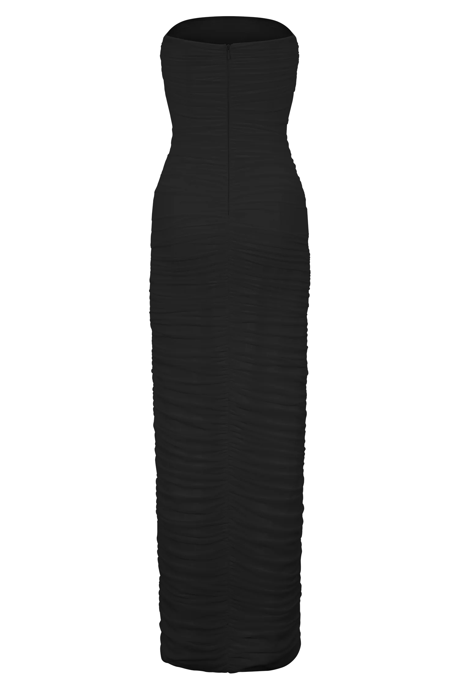 Jianna Strapless Mesh Maxi Dress Black