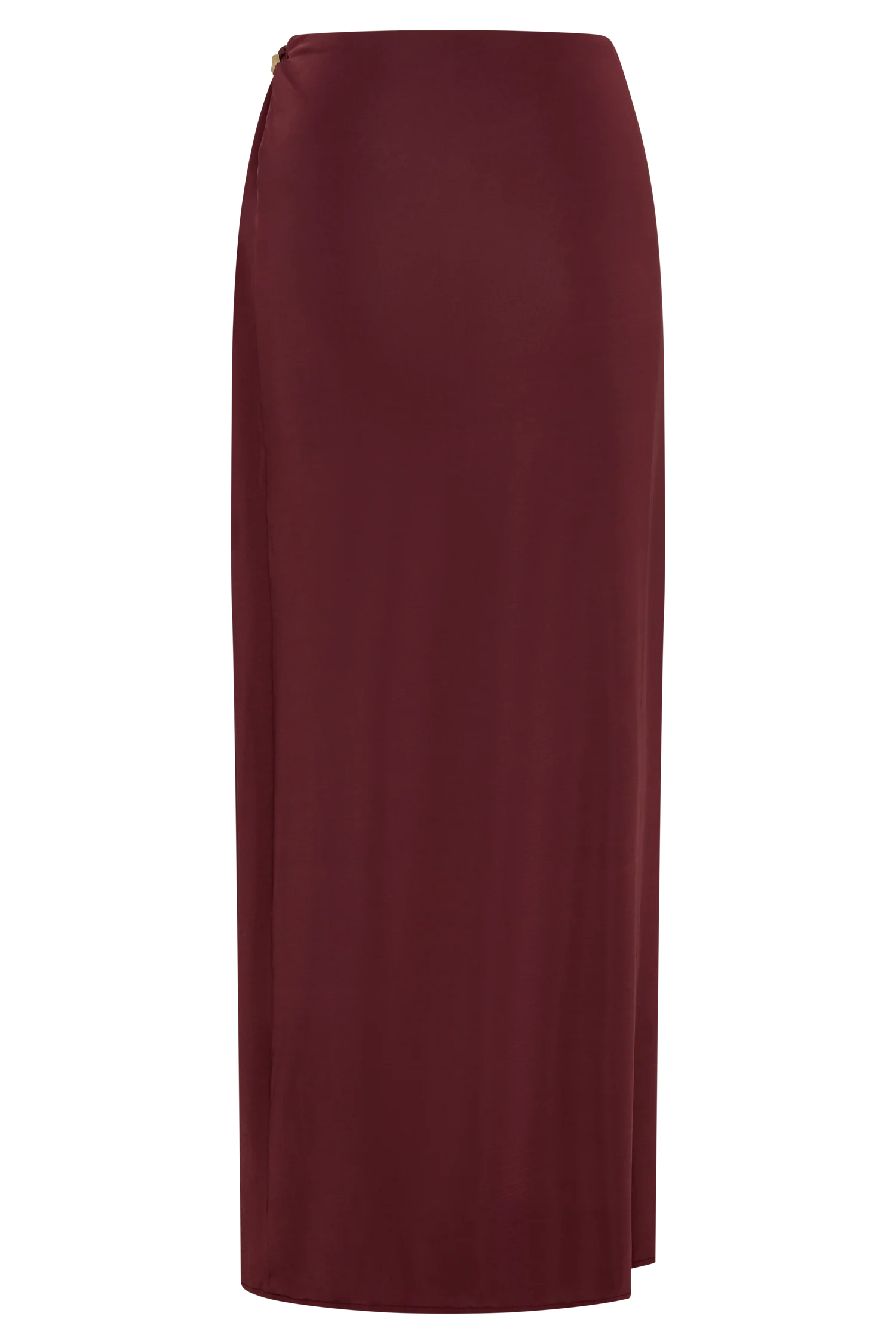 Bridget Slinky Maxi Skirt With Hardware Burgundy