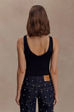 Spencer Slinky Top with Hardware Black