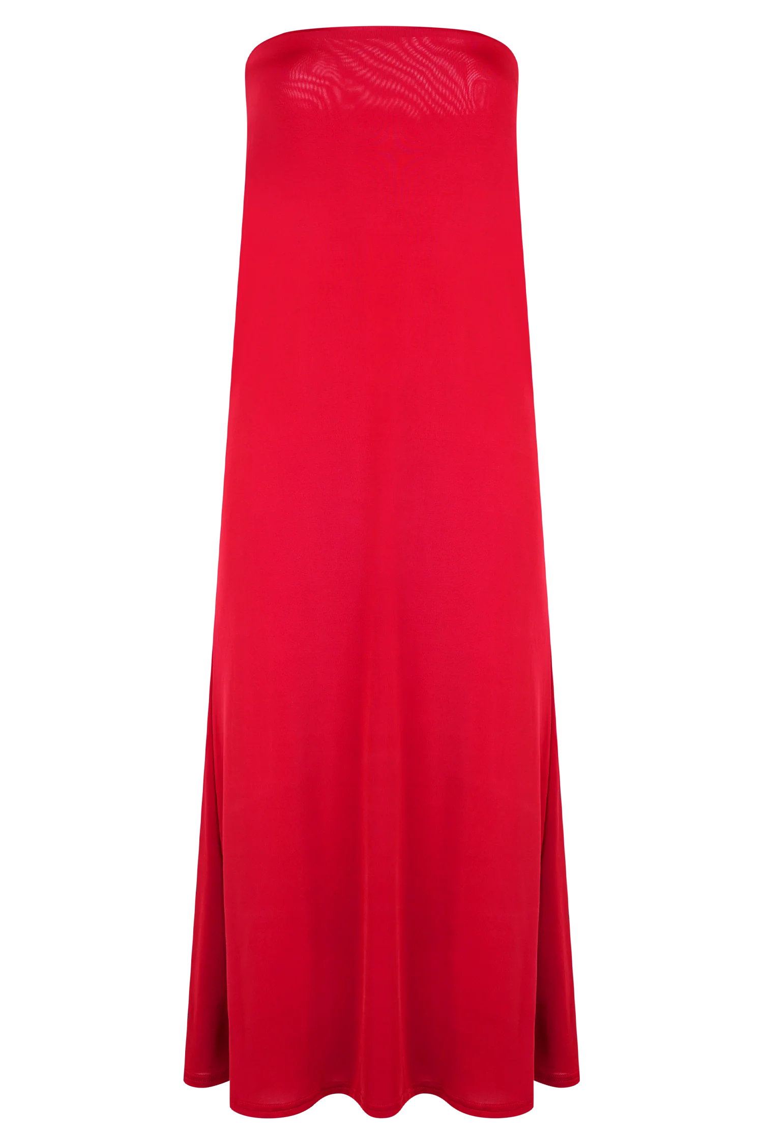 Bruna Slinky Fishtail Maxi Skirt Red
