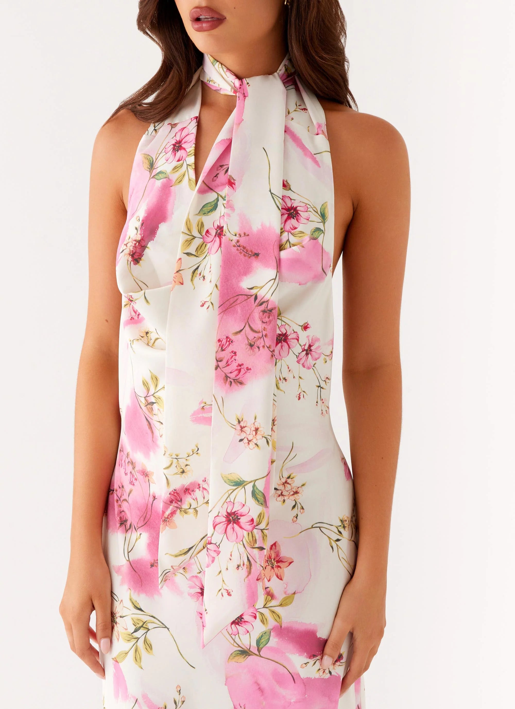 Jensen Midi Dress Ivory Floral Print