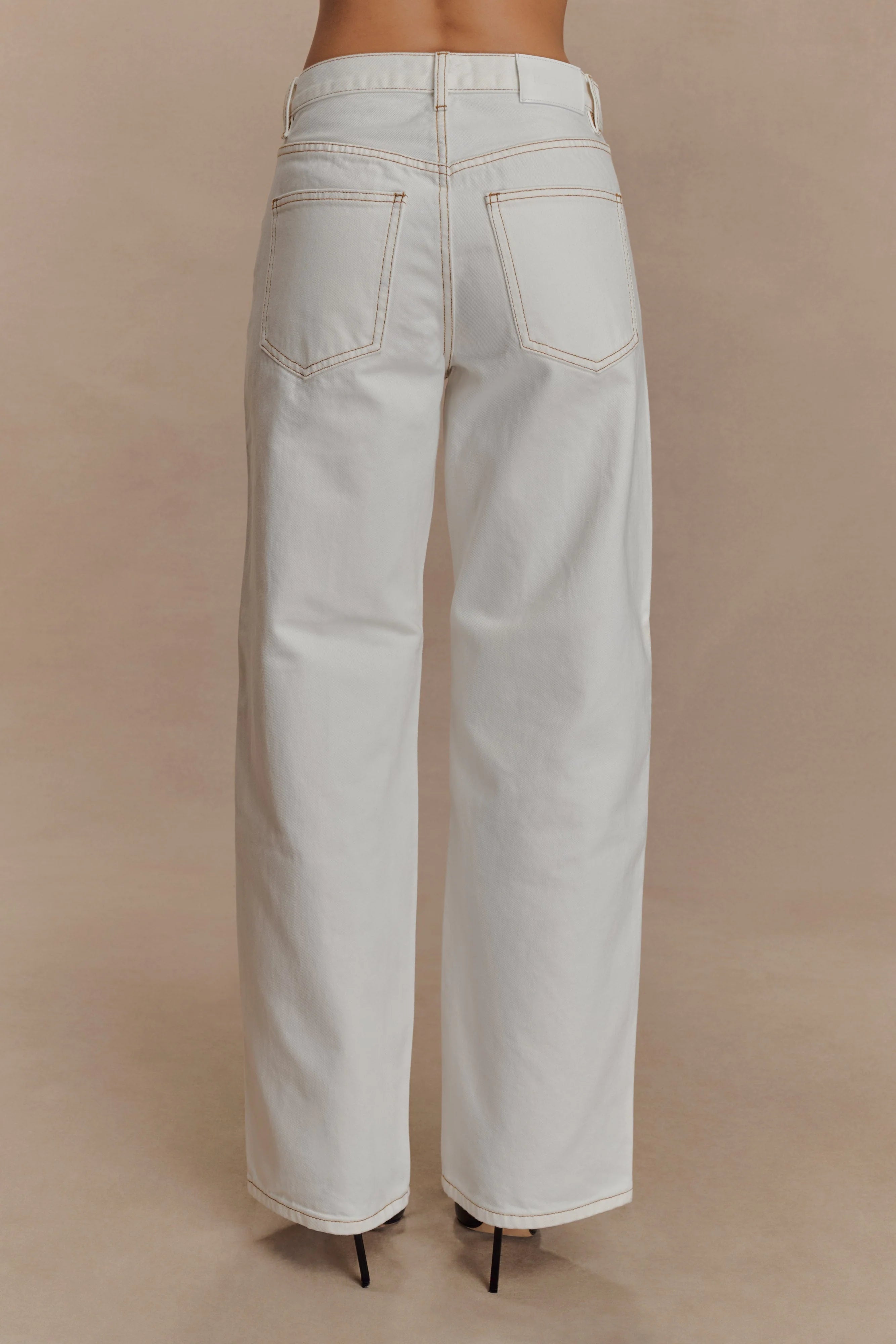 Mannon Mid Rise Denim Jeans White