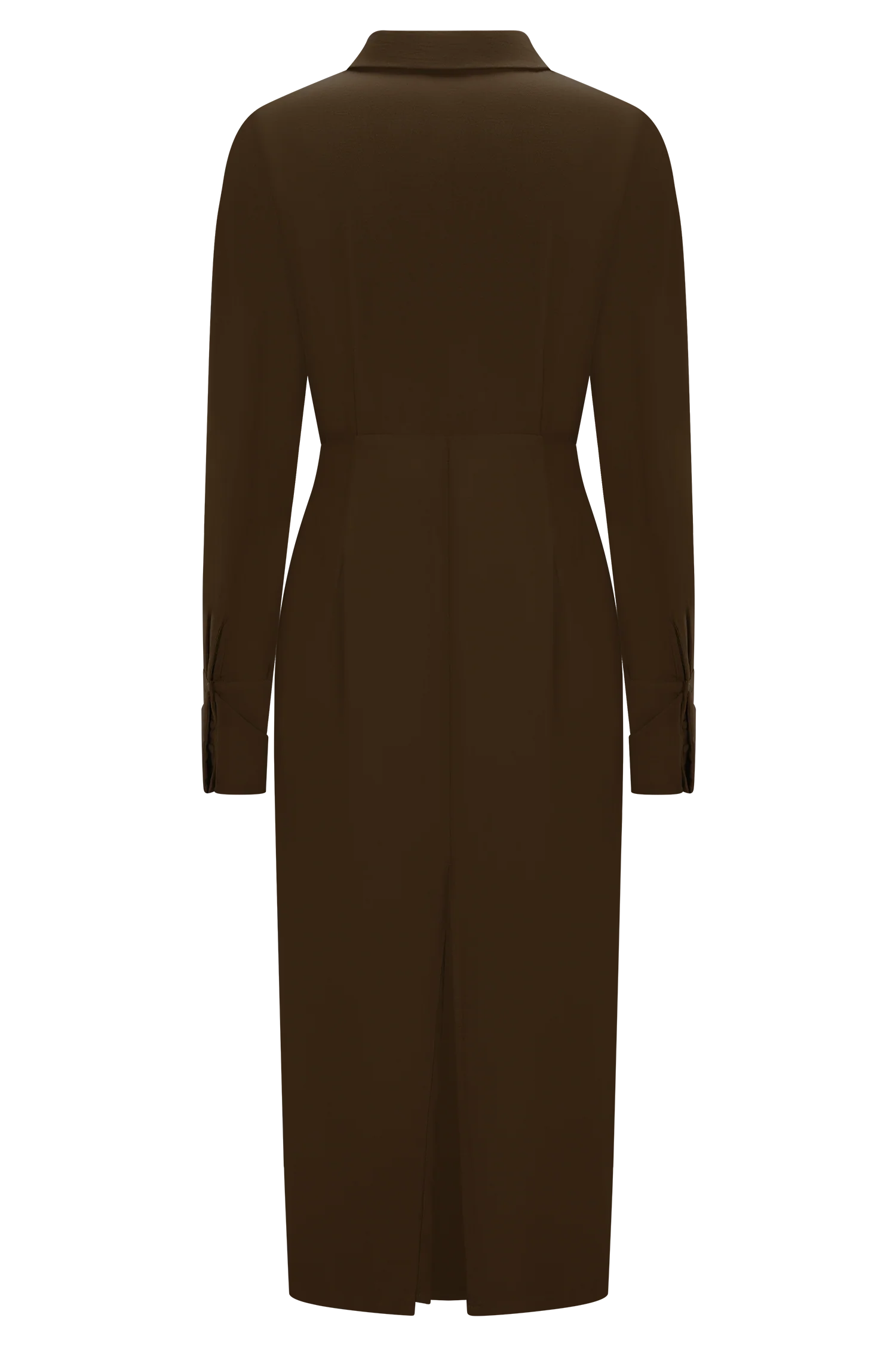 Cecilie Cut Out Shirt Midi Dress Dark Chocolate