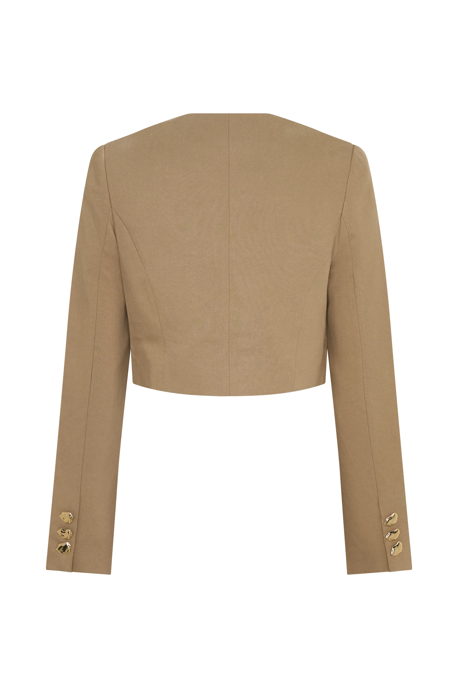 Marielle Button Up Cropped Jacket Taupe