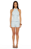 Caelan Blue Button Up Top