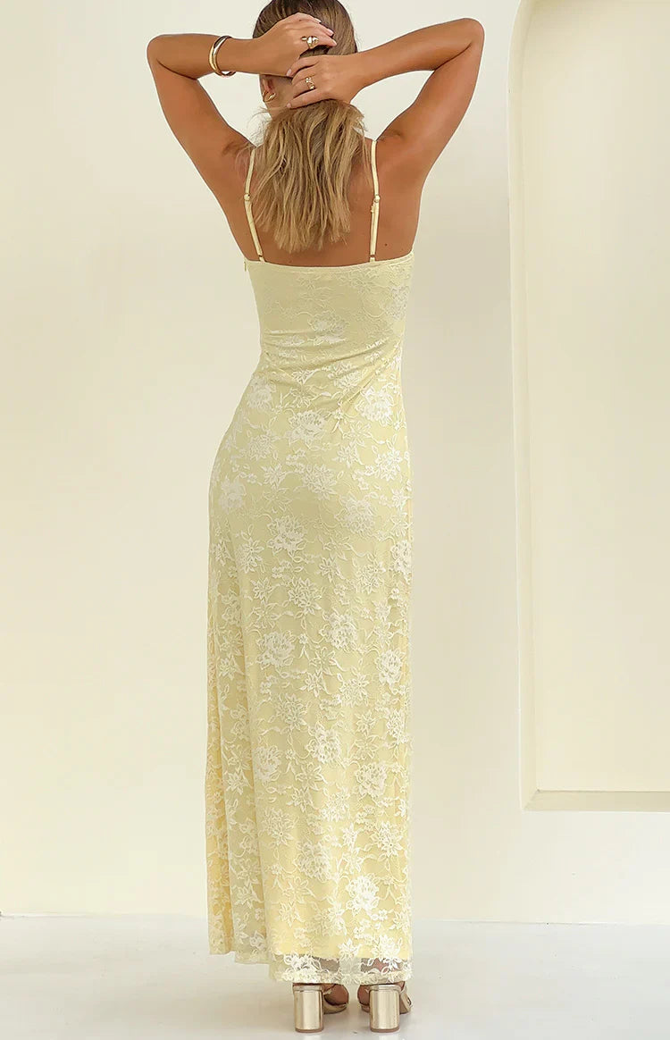 Ely Yellow Lace Maxi Formal Dress PRE ORDER