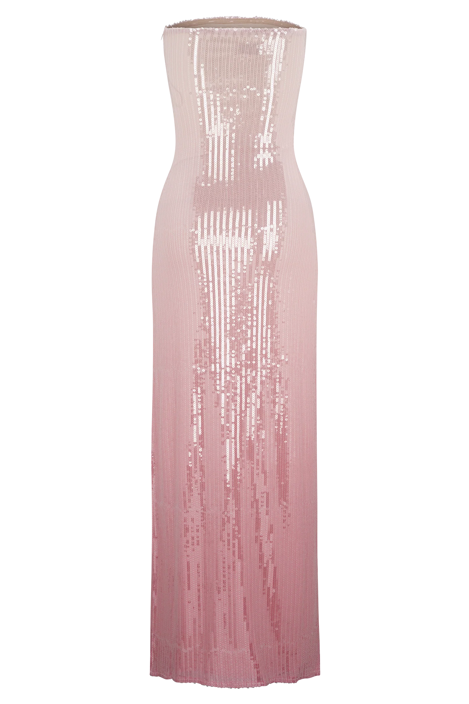 Miranda Strapless Sequin Maxi Dress Ombre Pink