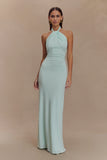 Elyna Slinky Halter Maxi Dress Lagoon