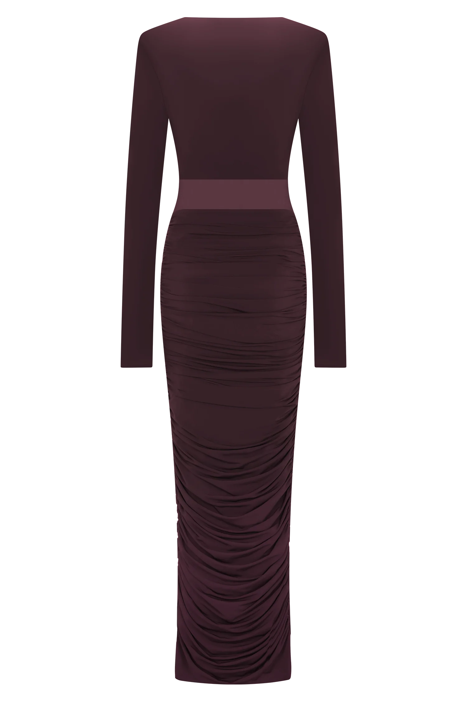 Louanne Slinky Long Sleeve Maxi Dress Burgundy