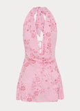 Cinzia Beaded Mini Dress Pink