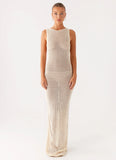 Beach House Crochet Maxi Dress White