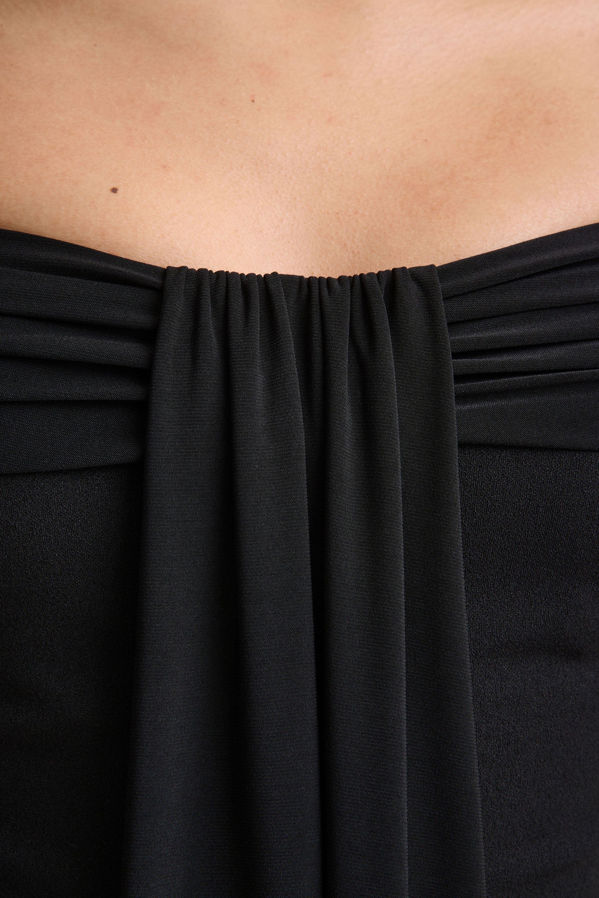Kalida Black Bardot Neck Jumpsuit With Sash Detail