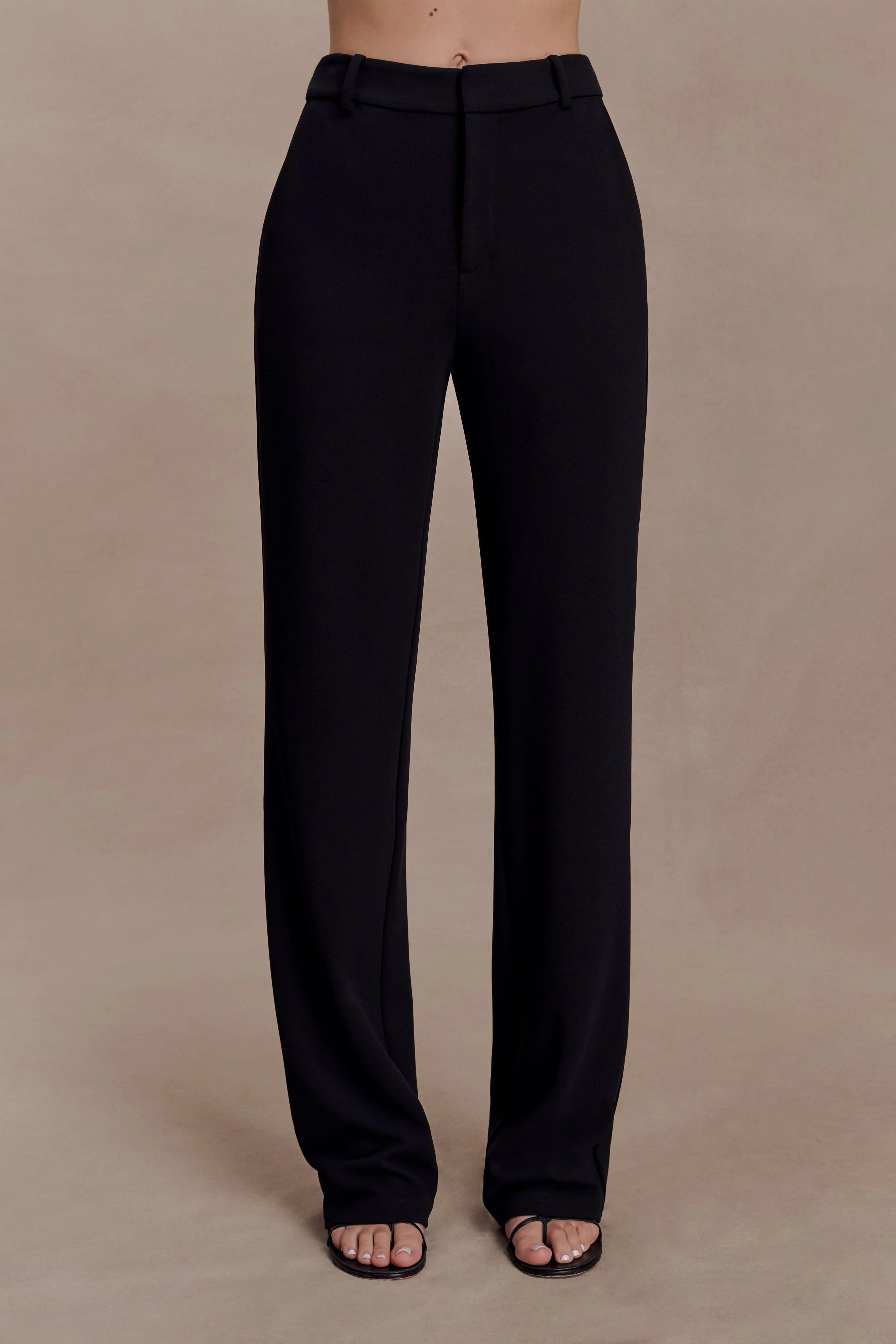 Maude Crepe Straight Leg Pants Black