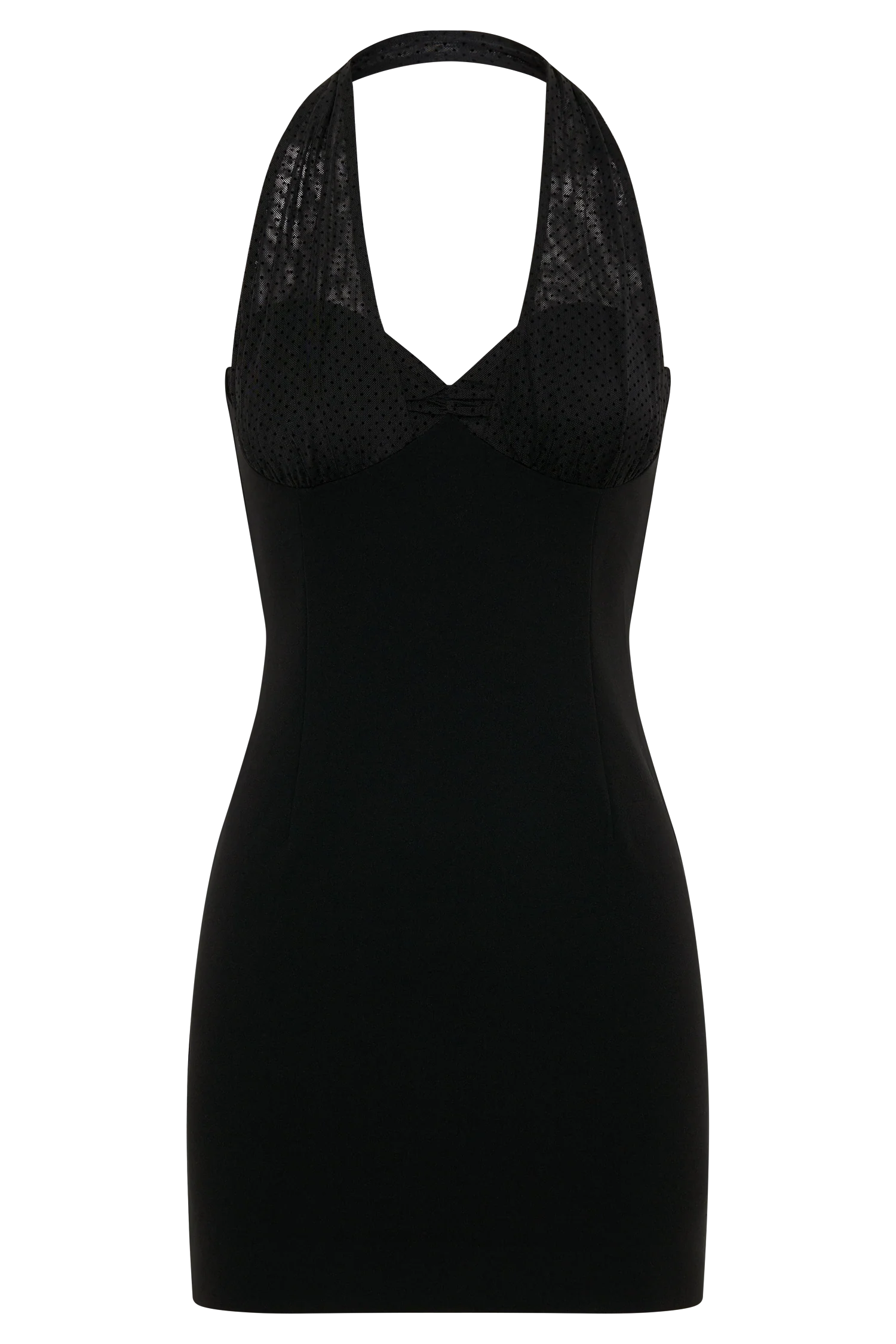 Cressida Crepe Halter Mini Dress Black