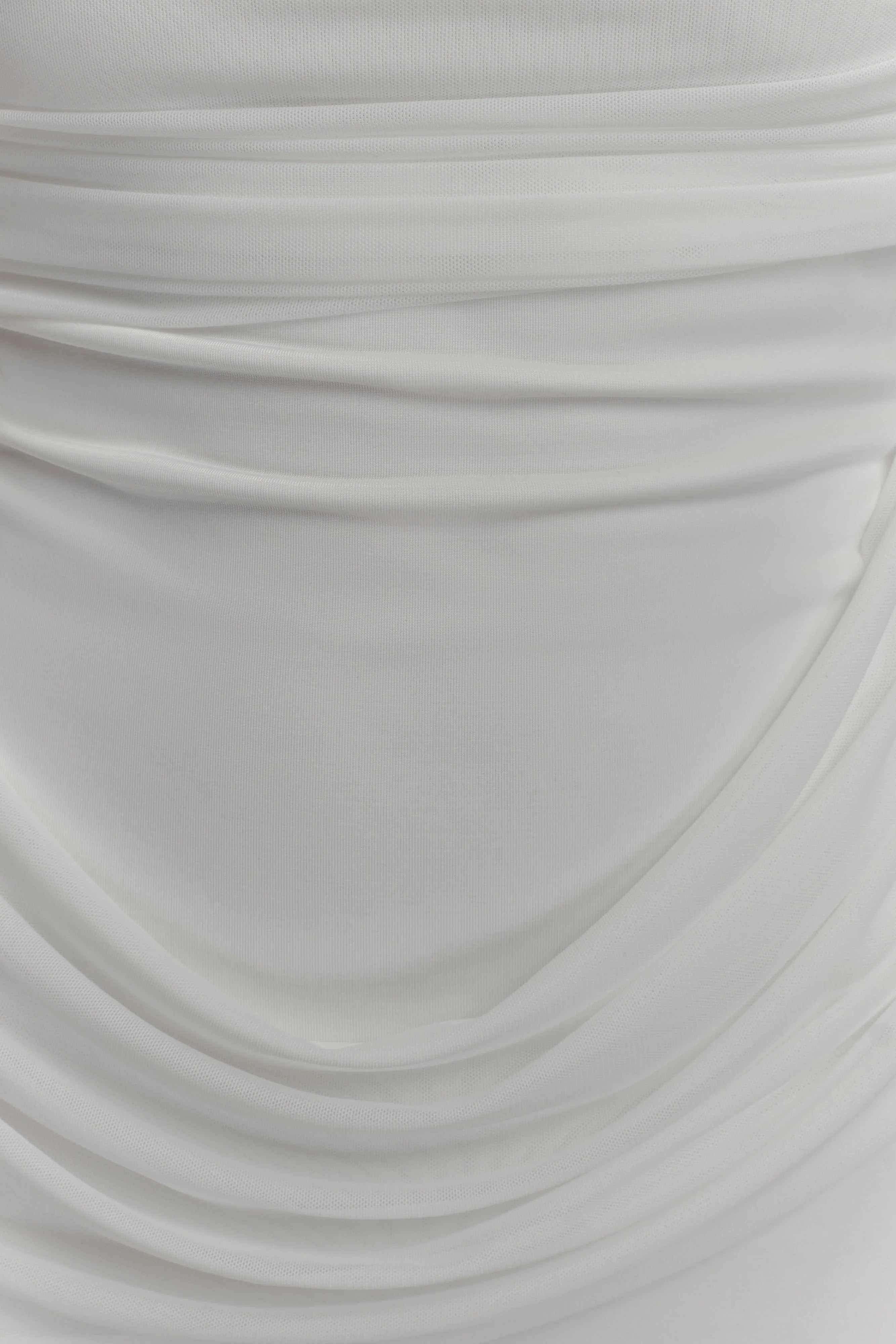 Gabrielle Slinky And Mesh Maxi Dress White