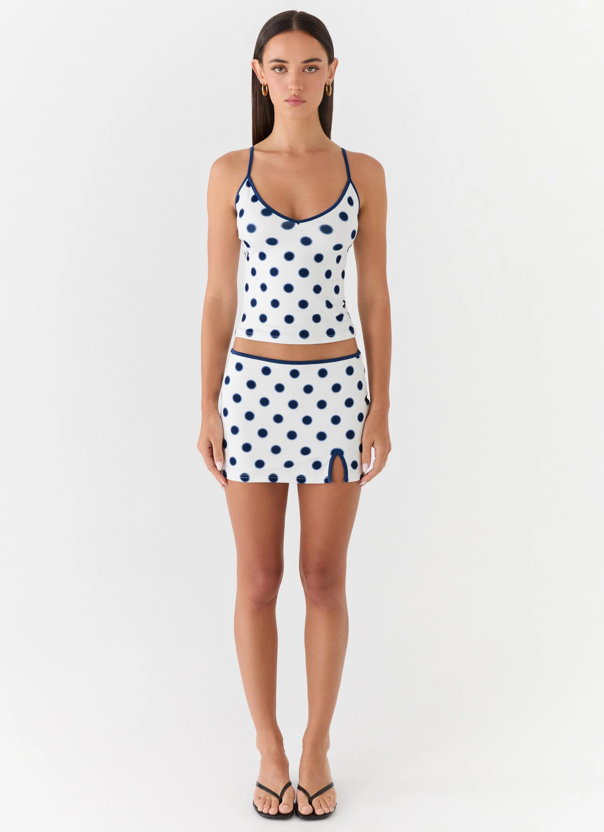 Elliot Mini Skirt Porcelain Blue Polka Dot