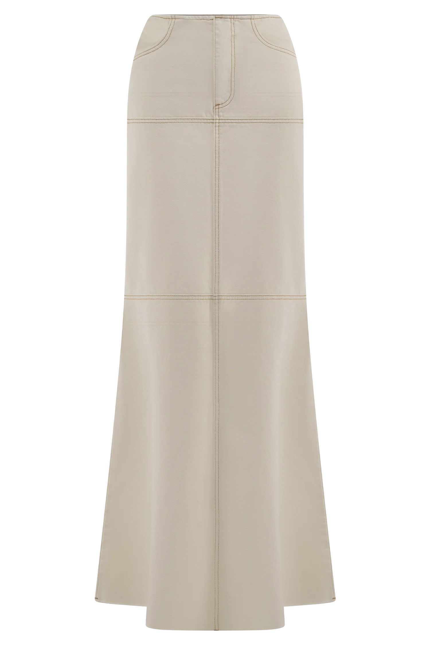 Loretta Denim Maxi Skirt Ecru