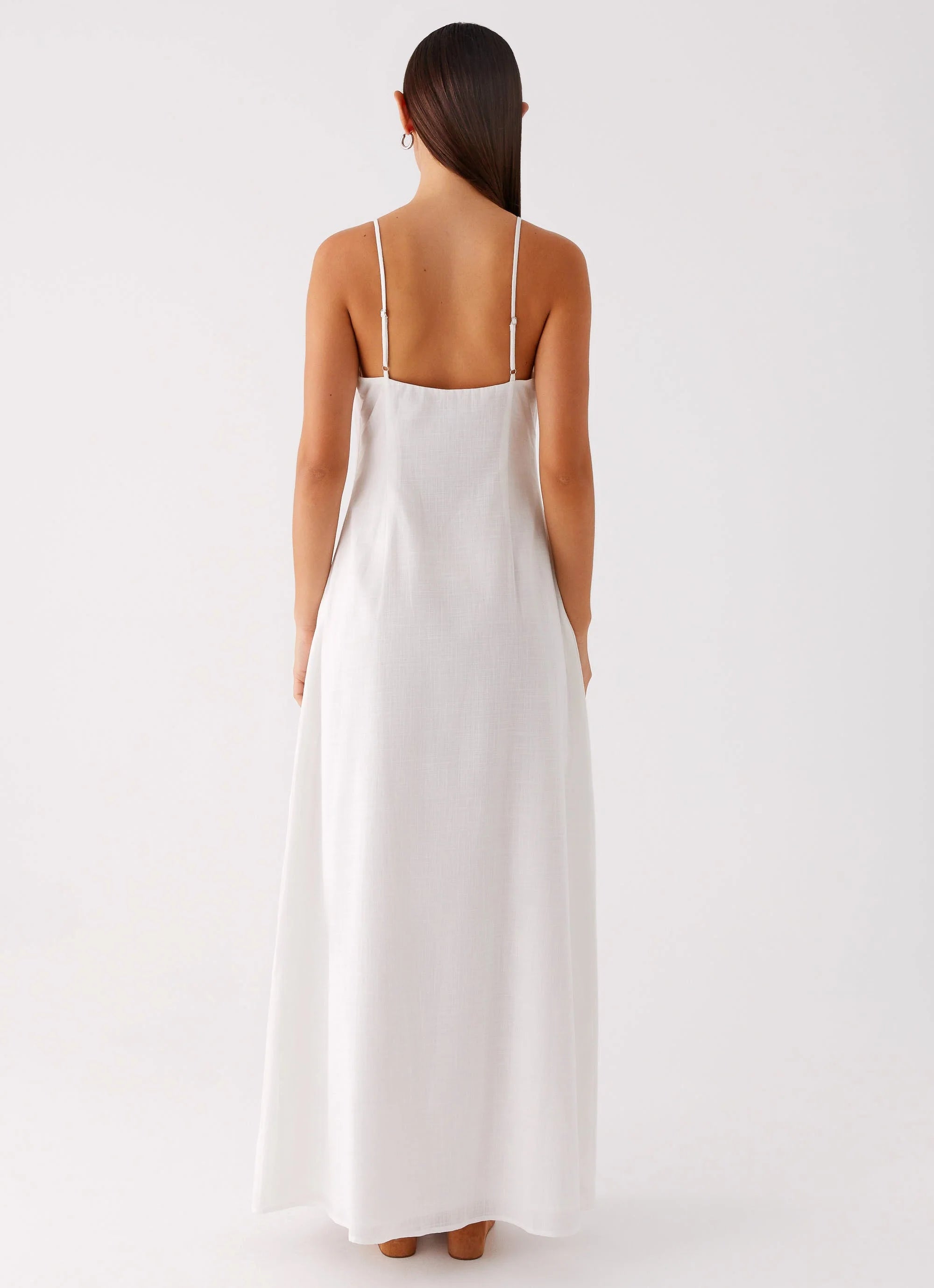 Madeleine Scoop Neck Maxi Dress Off White
