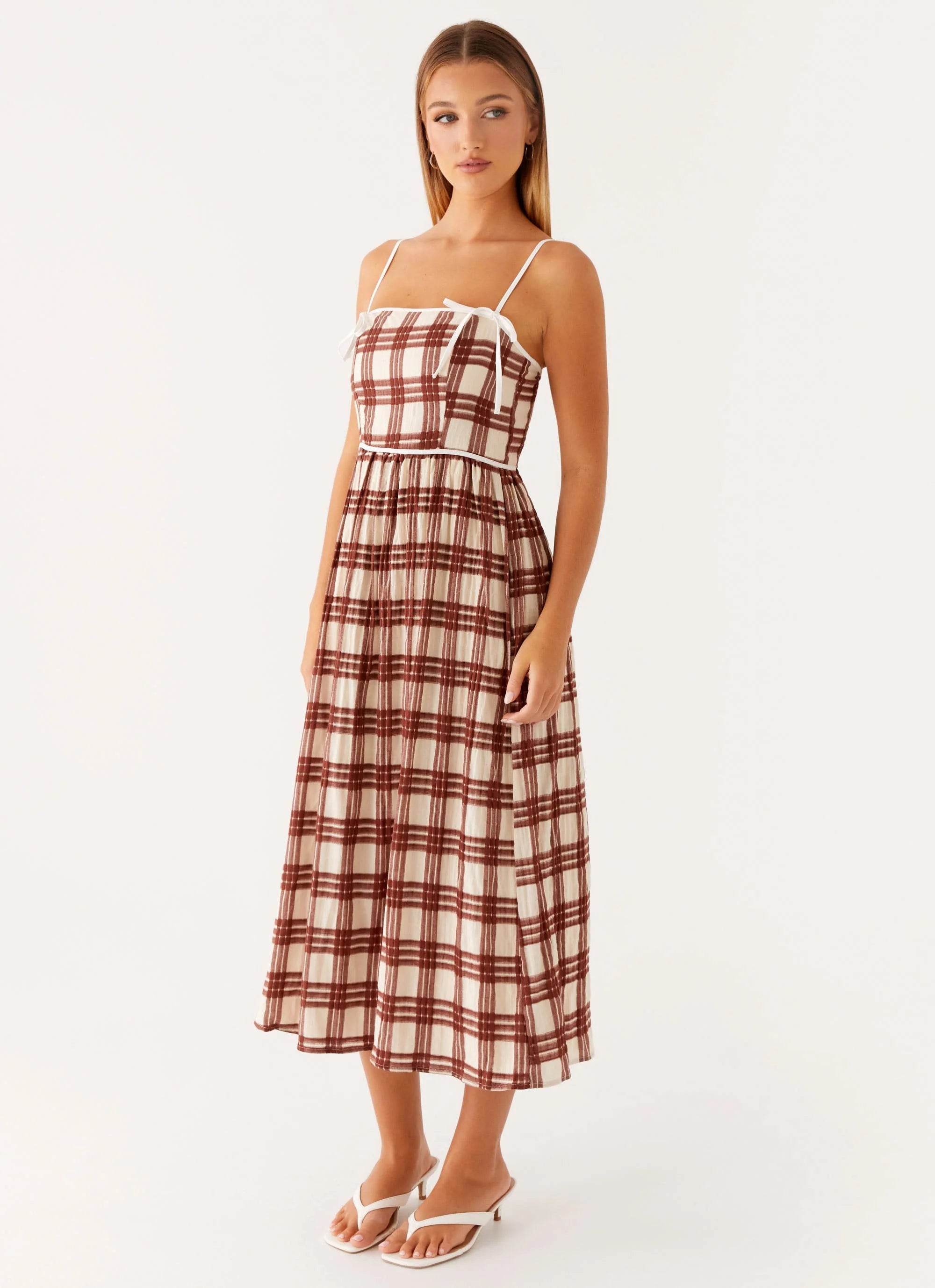Shyanne Midi Dress Chocolate Check
