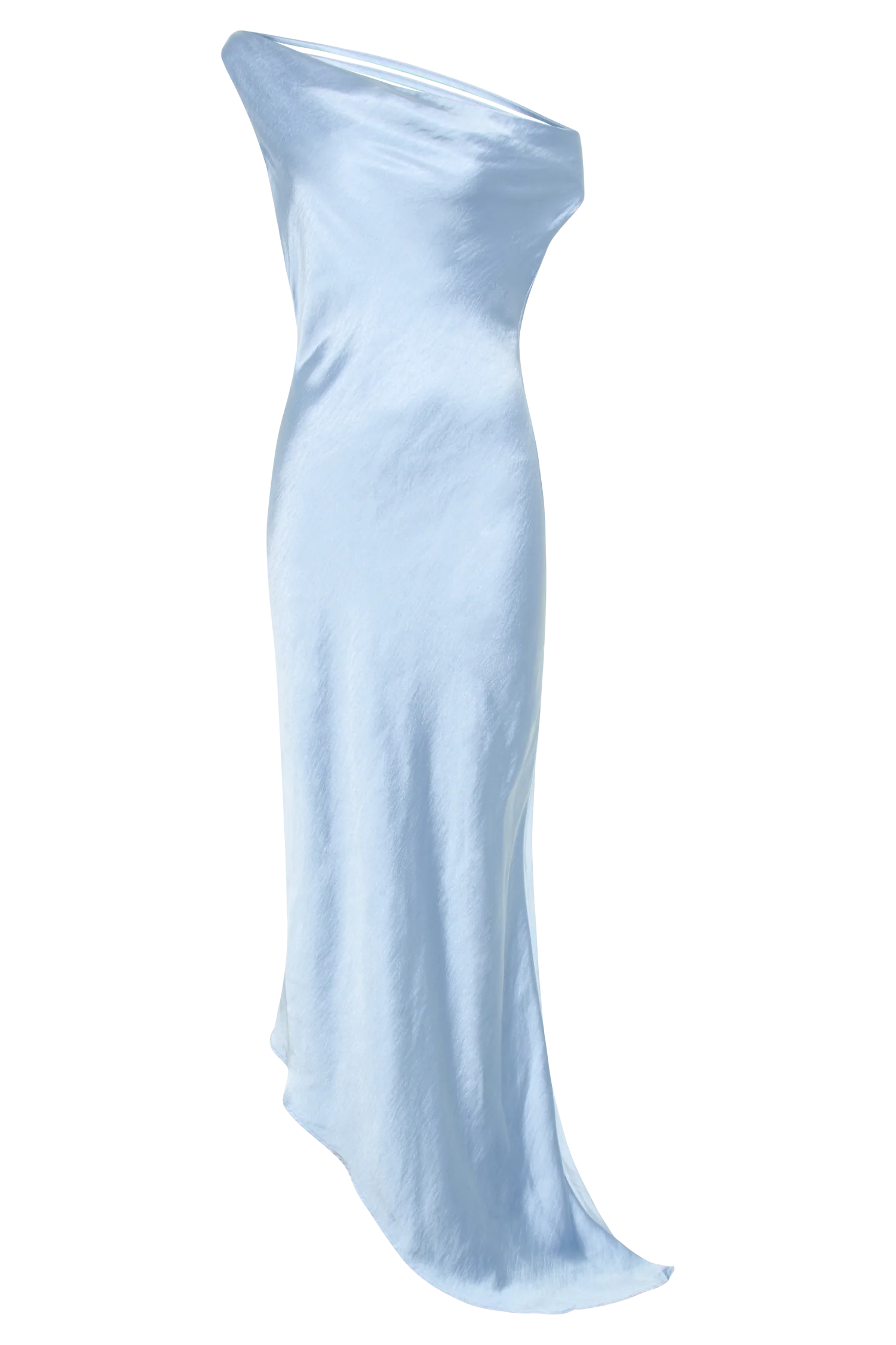 Yvette Slip Maxi Dress With Asymmetrical Hem Cornflower Blue