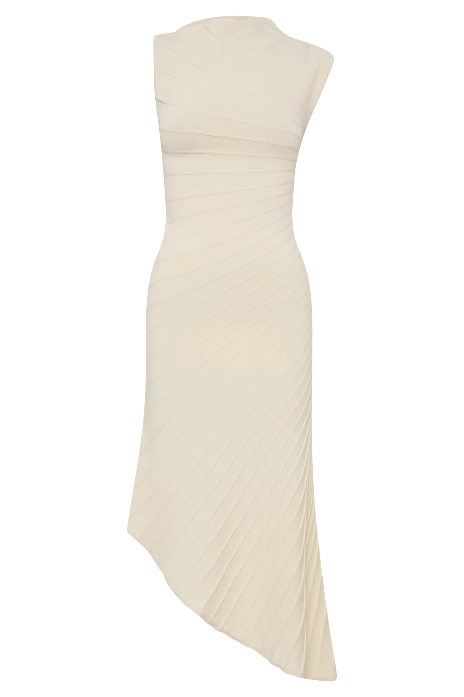 Milasandra Pleated Knit Dress Ivory
