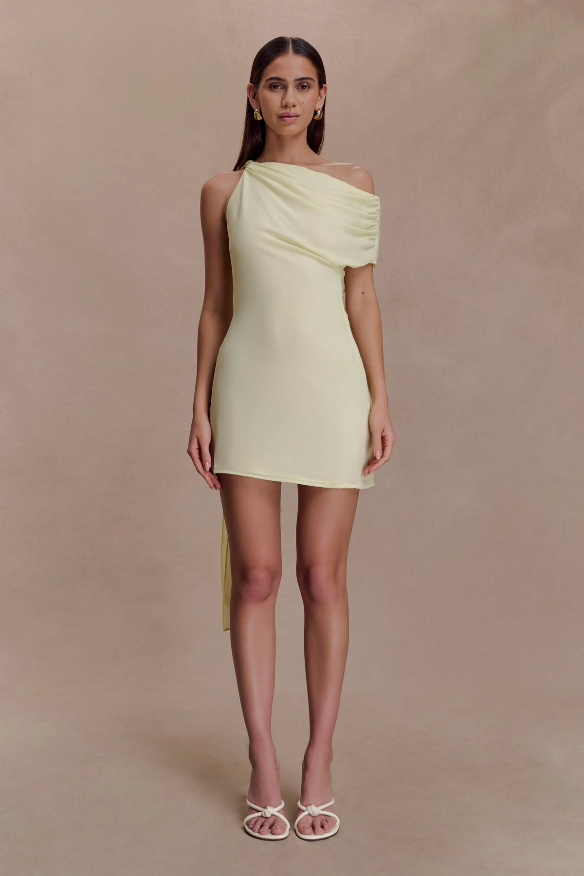 Daisie Chiffon Mini Dress Lemon