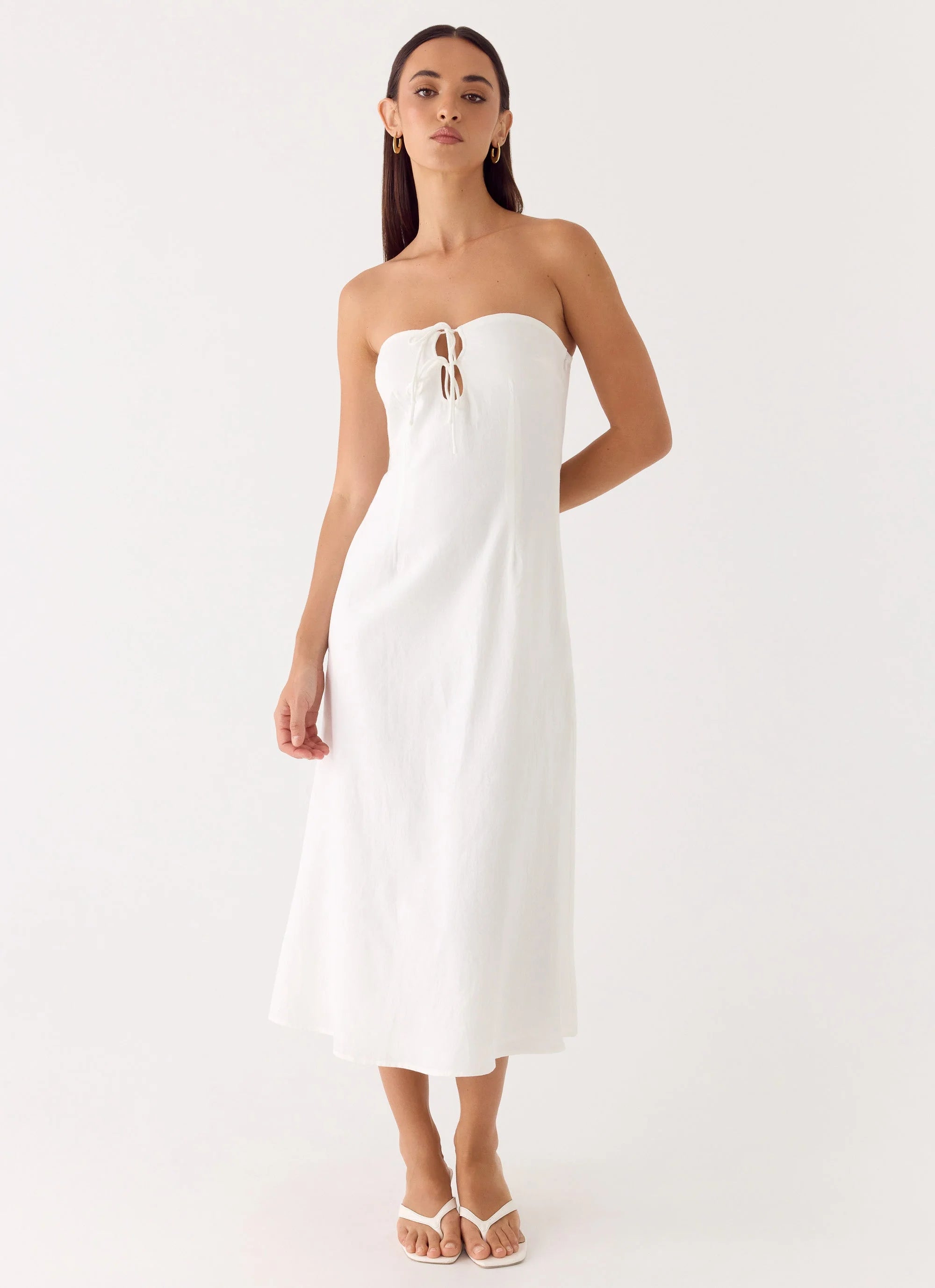 Sun Searching Midi Dress White