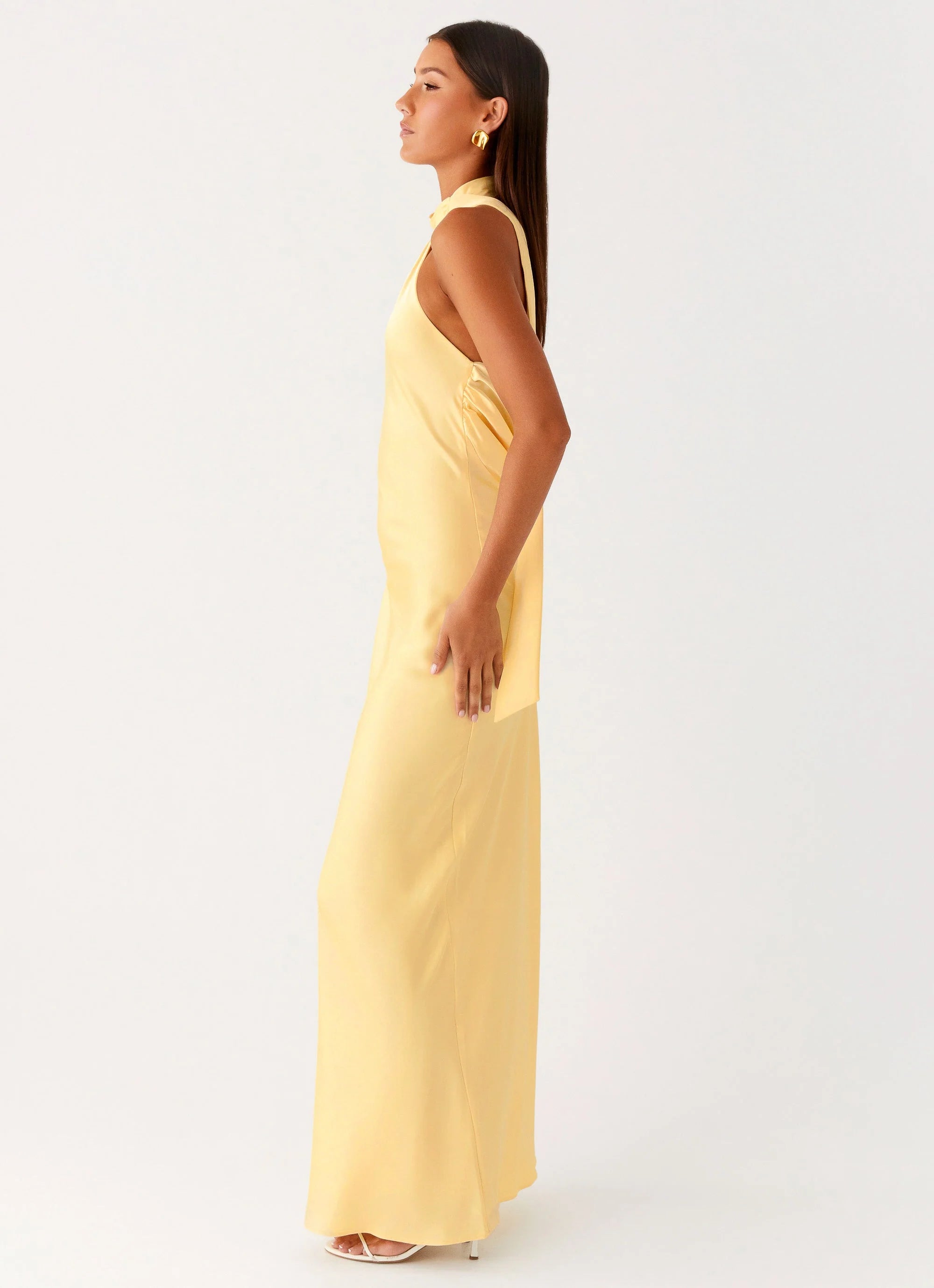 Keena Scarf Maxi Dress Lemon