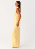 Keena Scarf Maxi Dress Lemon