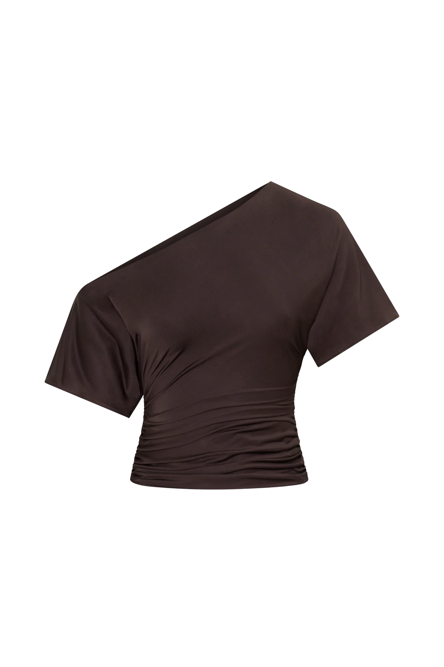 Luu Off Shoulder Slinky Top Dark Chocolate