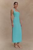 Jacqui Halter Knit Midi Dress Cyan Blue