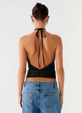 Mason Halter Neck Top Black