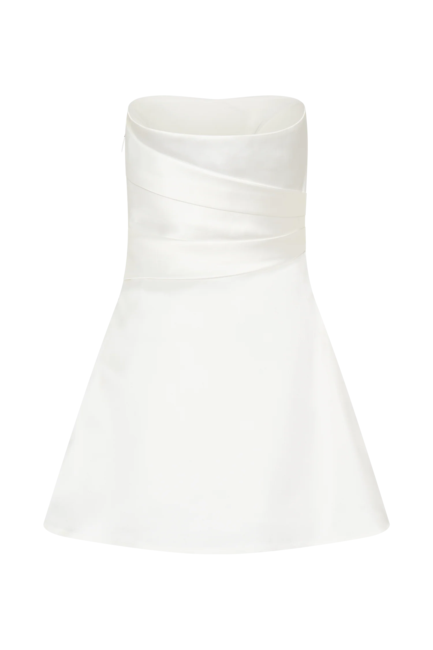 Lora Strapless Satin Mini Dress White
