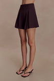 Simone Pleated Suiting Short Dark Chocolate