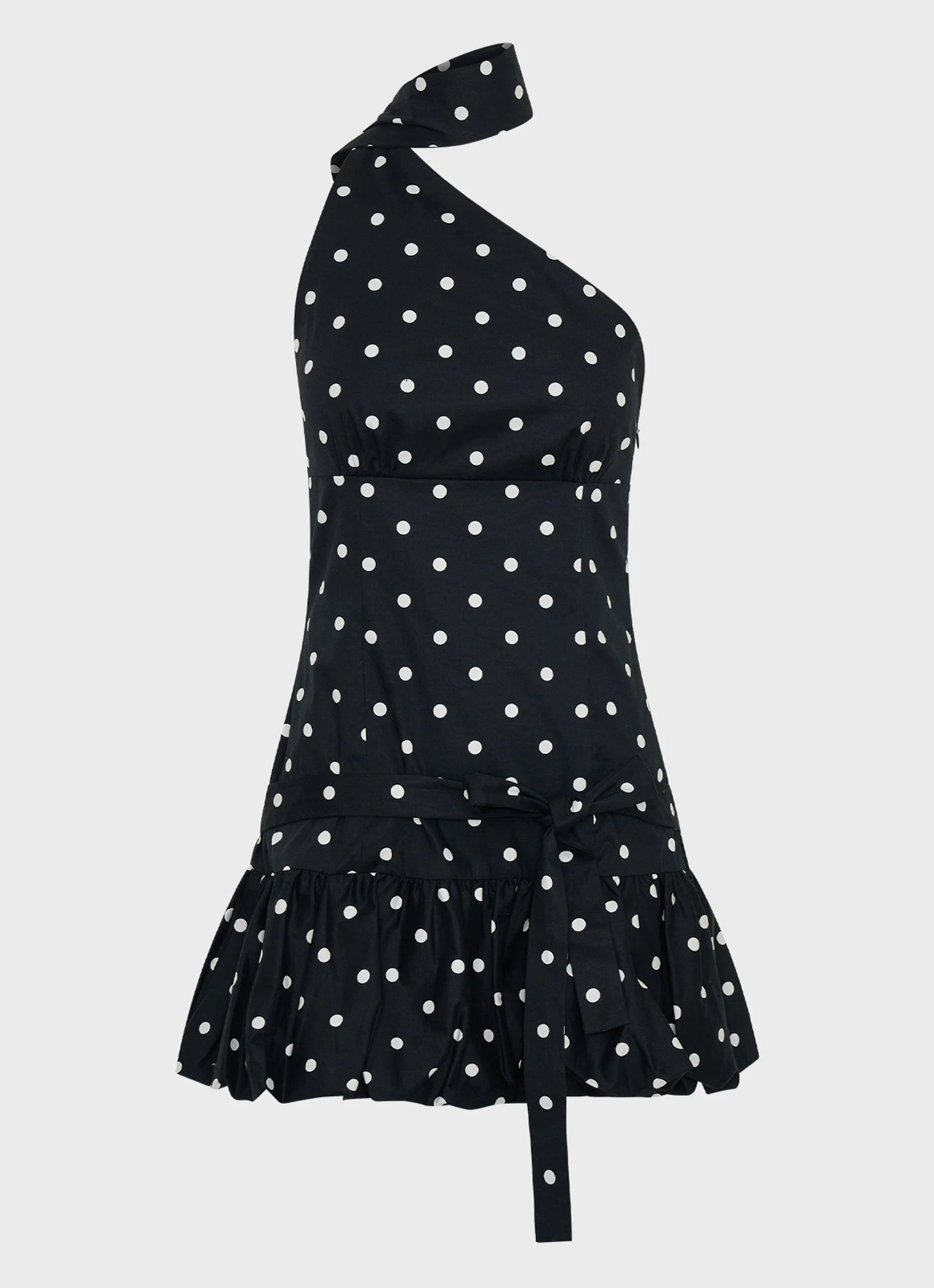 Belina Scarf Mini Dress Black Polkadot