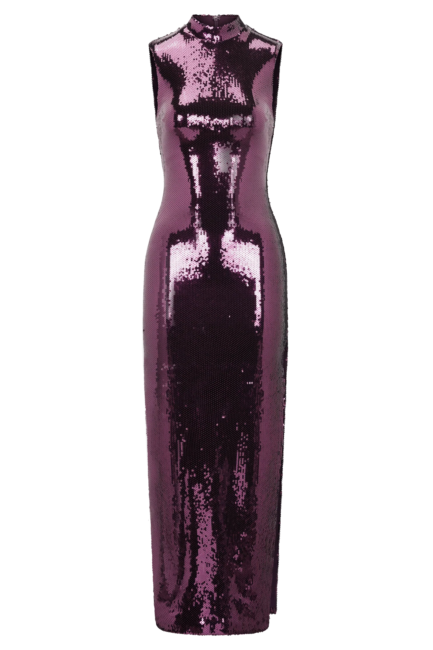 Veronica Sequin Midi Dress Plum
