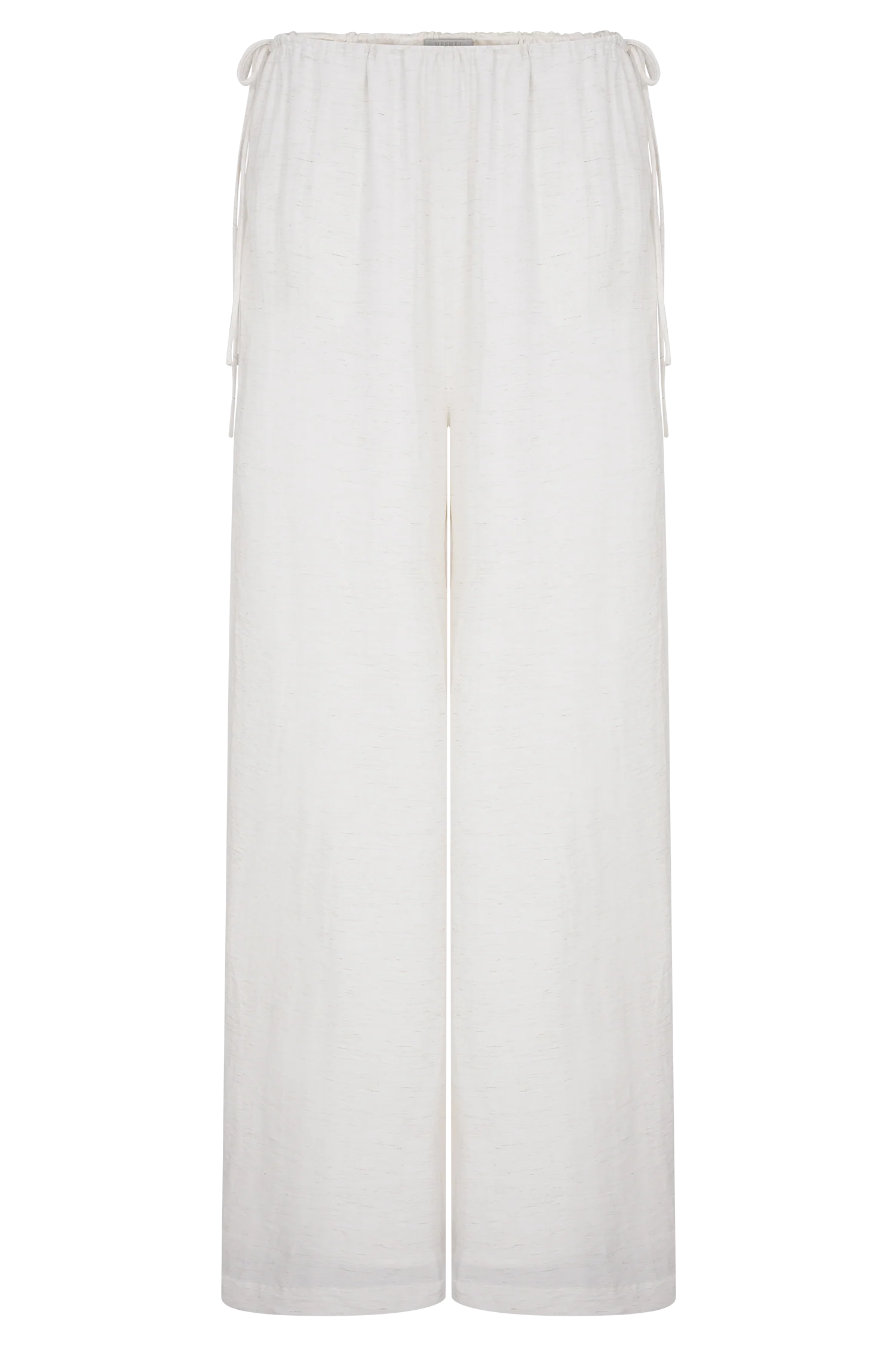 Callum Drawstring Straight Leg Pants White