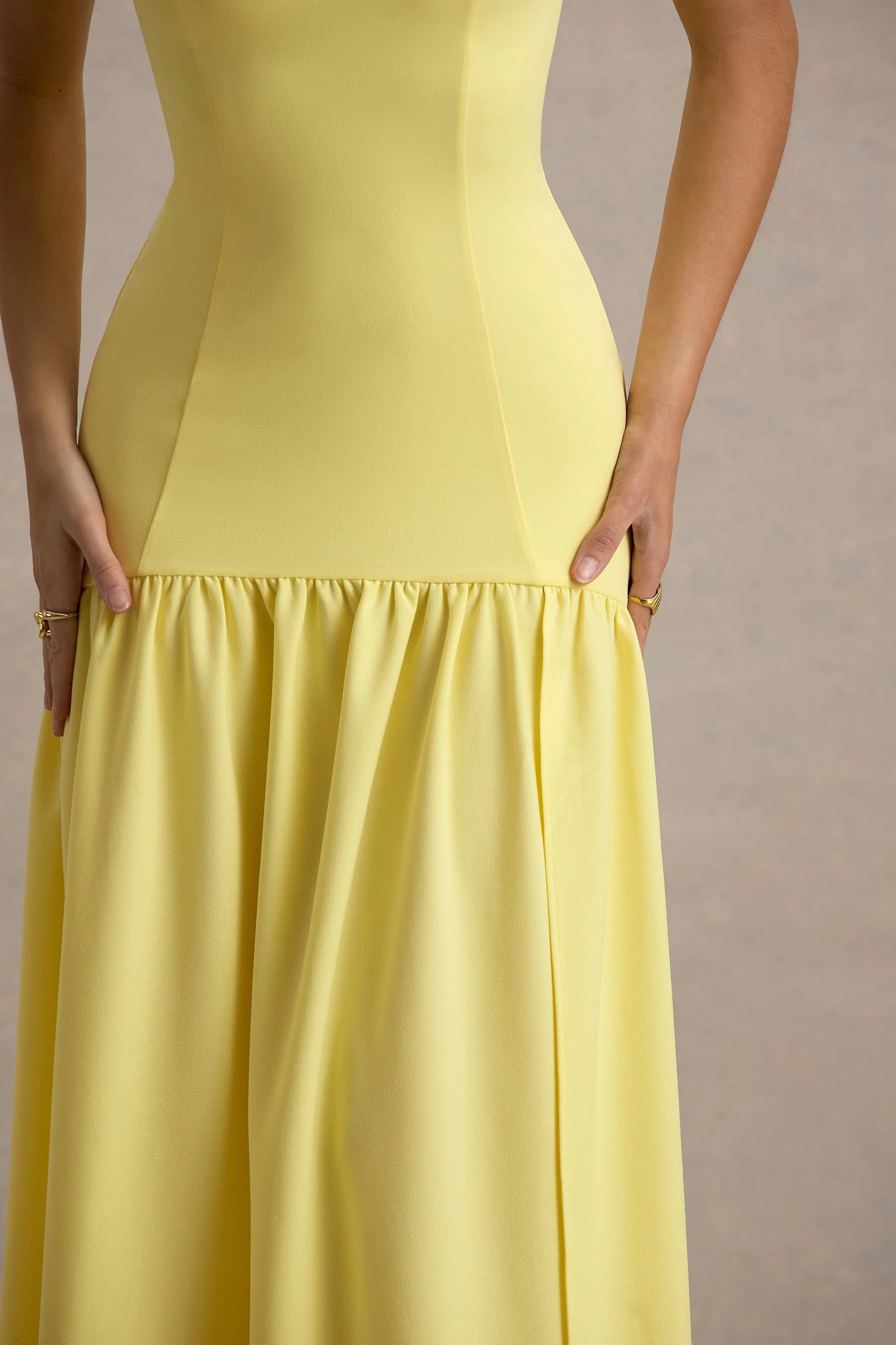 Penny Lemon Bandeau Drop Waist Maxi Dress